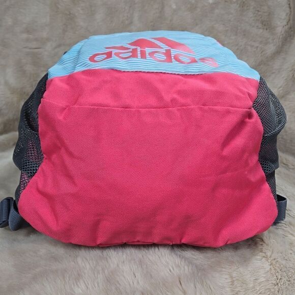ADIDAS BTS CREATOR TURQUOISE AND WHITE STRIPED WITH PINK TRIM YOUTH BACKPACK - Picture 7 of 13